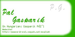 pal gasparik business card